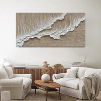 HKM-469843 Handmade Large Abstract Oil Painting - Brown Textured Landscape Art for Living Room Decoration