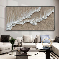 HKM-469843 Handmade Large Abstract Oil Painting - Brown Textured Landscape Art for Living Room Decoration