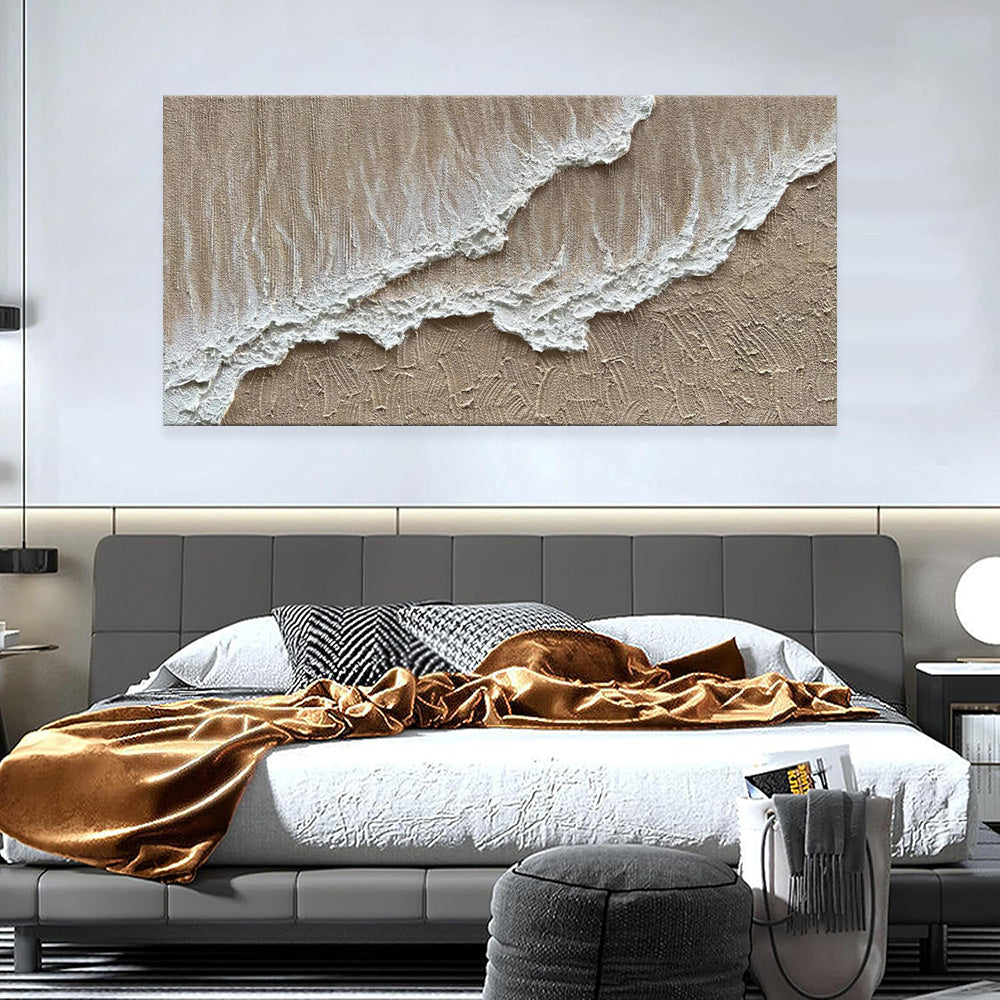 HKM-469843 Handmade Large Abstract Oil Painting - Brown Textured Landscape Art for Living Room Decoration