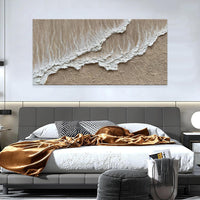 HKM-469843 Handmade Large Abstract Oil Painting - Brown Textured Landscape Art for Living Room Decoration