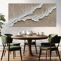 HKM-469843 Handmade Large Abstract Oil Painting - Brown Textured Landscape Art for Living Room Decoration