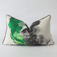 HKM-469907 Modern Chinese Style Cushion Cover - Fashion Print in Ink Orange and Ink Green