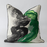 HKM-469907 Modern Chinese Style Cushion Cover - Fashion Print in Ink Orange and Ink Green