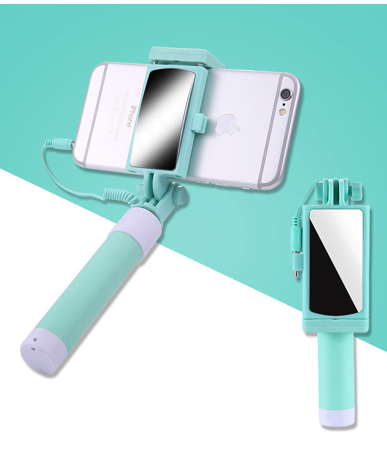 HKM-469971 Colorful Mini Wire-Controlled Selfie Stick for Apple and Android Phones