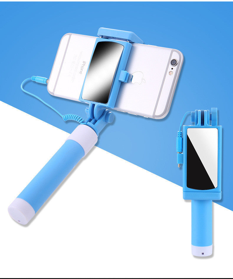 HKM-469971 Colorful Mini Wire-Controlled Selfie Stick for Apple and Android Phones