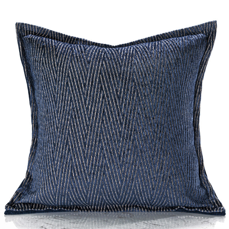 HKM-470035 Denim Blue Modern Minimalist Pillow Cover for Living Room, 45x45cm