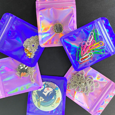 HKM-470163 Colorful Laser Internal Printing Ziplock Bag for Ornament Packaging