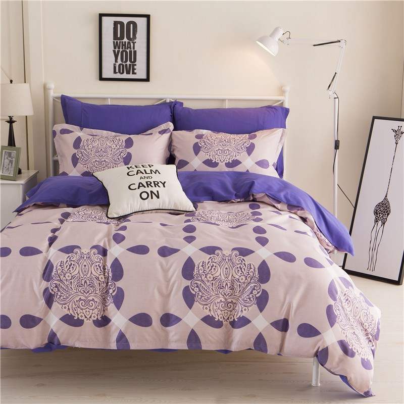 HKM-470227 Student Bedding Set - Modern Quilt Cover 4-Piece Collection for 1.2m to 2.2m Beds, Various Patterns