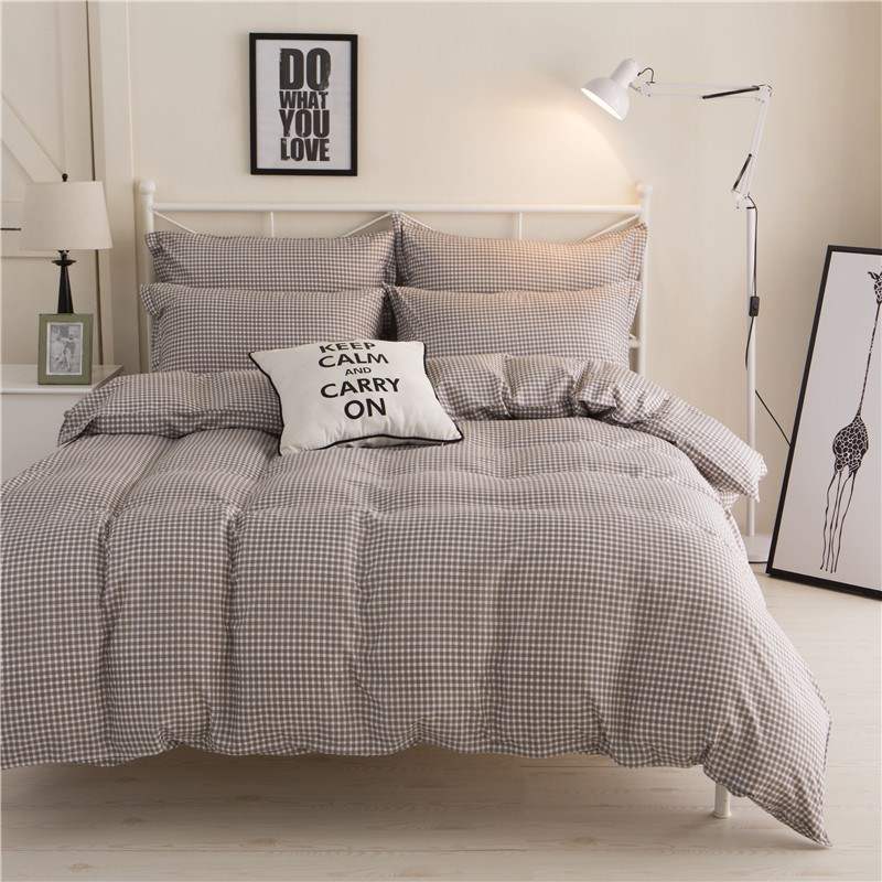 HKM-470227 Student Bedding Set - Modern Quilt Cover 4-Piece Collection for 1.2m to 2.2m Beds, Various Patterns