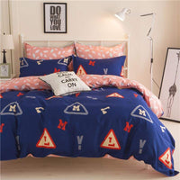 HKM-470227 Student Bedding Set - Modern Quilt Cover 4-Piece Collection for 1.2m to 2.2m Beds, Various Patterns