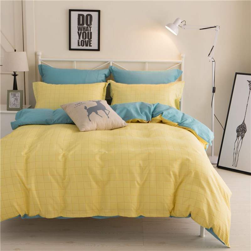 HKM-470227 Student Bedding Set - Modern Quilt Cover 4-Piece Collection for 1.2m to 2.2m Beds, Various Patterns