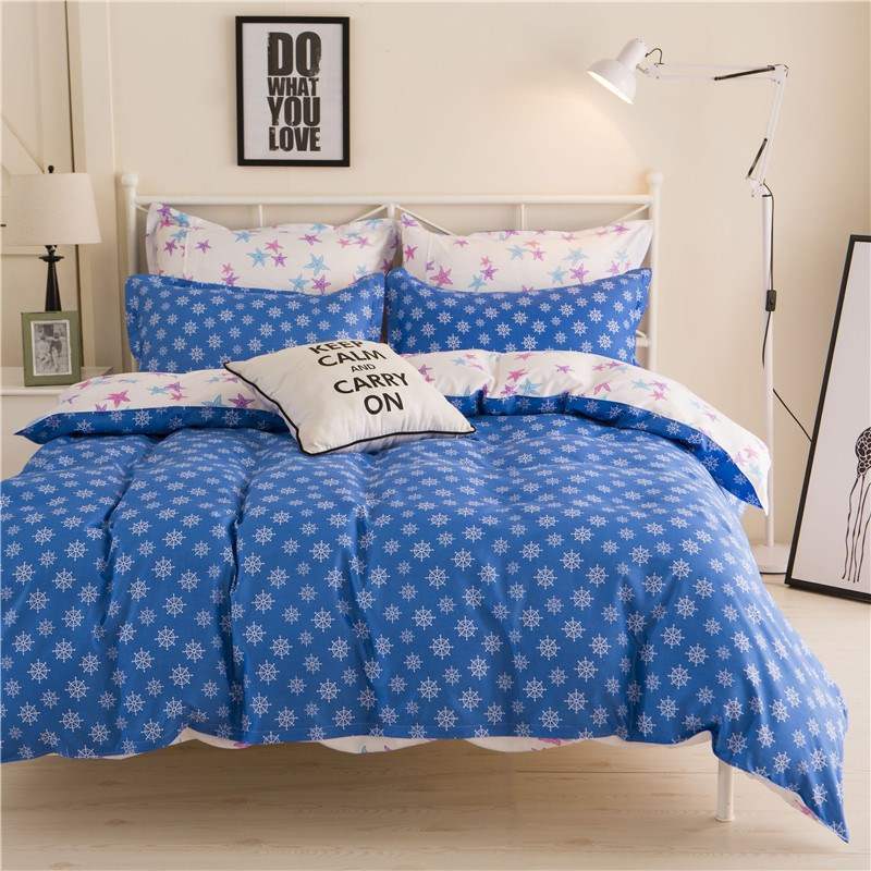 HKM-470227 Student Bedding Set - Modern Quilt Cover 4-Piece Collection for 1.2m to 2.2m Beds, Various Patterns