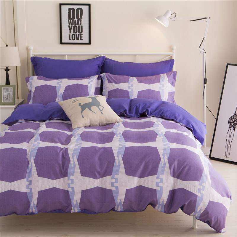 HKM-470227 Student Bedding Set - Modern Quilt Cover 4-Piece Collection for 1.2m to 2.2m Beds, Various Patterns