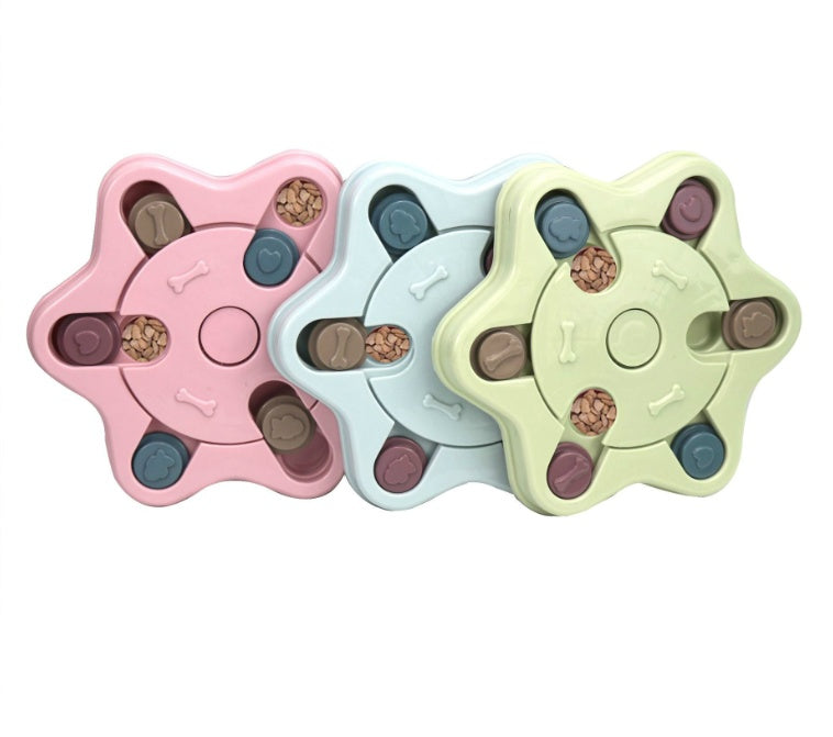 HKM-470355 Interactive Dog Feeding Toys for Boredom Relief - Educational, Durable, and Engaging Designs in Blue, Green, and Pink