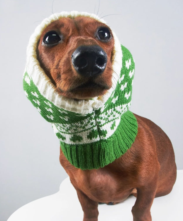 HKM-470547 Casual Snowflake Knitted Wool Ball Hat for Pets - Winter Fashion Accessory