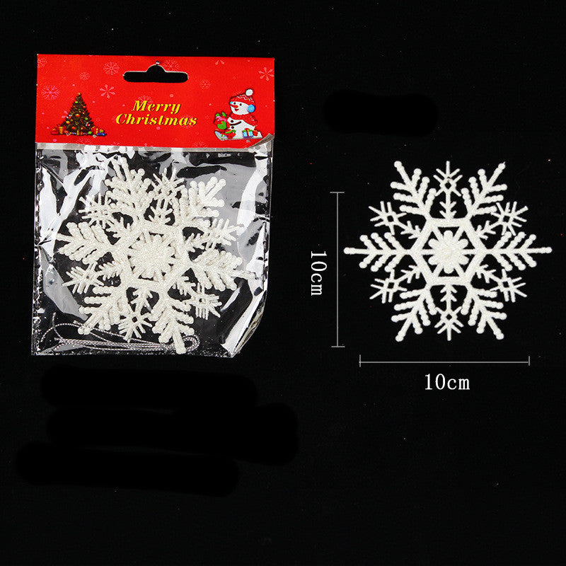 HKM-470675 White Snowflake String Decorations for Christmas Parties, Set of 3 Pendants
