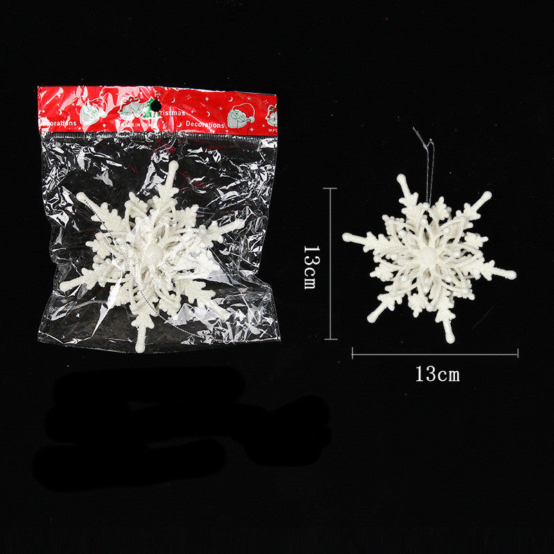 HKM-470675 White Snowflake String Decorations for Christmas Parties, Set of 3 Pendants