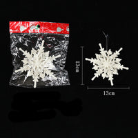 HKM-470675 White Snowflake String Decorations for Christmas Parties, Set of 3 Pendants