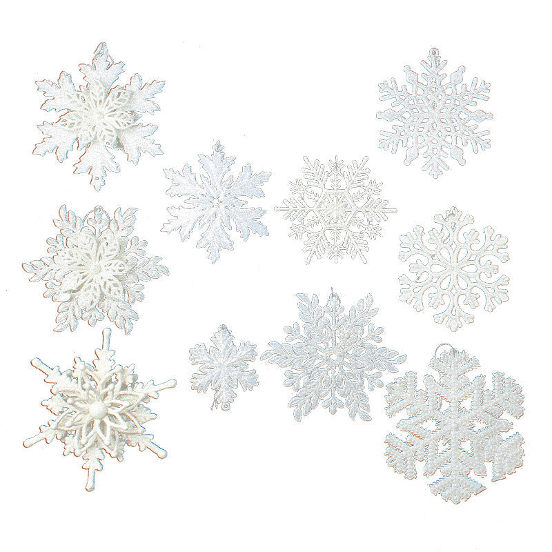 HKM-470675 White Snowflake String Decorations for Christmas Parties, Set of 3 Pendants