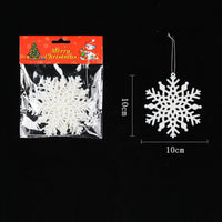 HKM-470675 White Snowflake String Decorations for Christmas Parties, Set of 3 Pendants