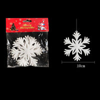 HKM-470675 White Snowflake String Decorations for Christmas Parties, Set of 3 Pendants