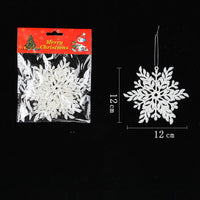 HKM-470675 White Snowflake String Decorations for Christmas Parties, Set of 3 Pendants