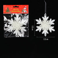 HKM-470675 White Snowflake String Decorations for Christmas Parties, Set of 3 Pendants