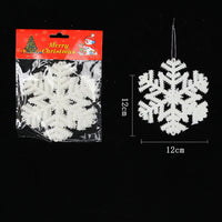 HKM-470675 White Snowflake String Decorations for Christmas Parties, Set of 3 Pendants