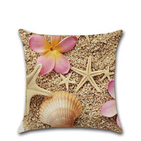 HKM-470739 Hand-Woven Macrame Cushion Cover - 45x45cm Beach Style Linen Pillowcase for Home Decor