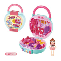 HKM-470739 Kids Makeup Role Play Set with Handbag and Suitcase for Pretend Play Ages 5-7