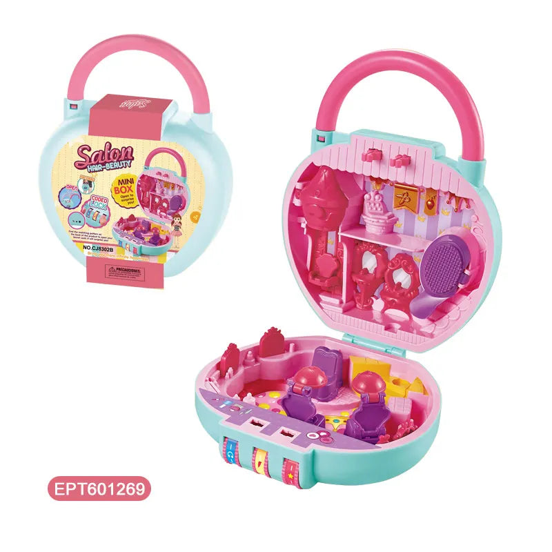 KTX-470739 Kids Makeup Role Play Set with Handbag and Suitcase for Pretend Play Ages 5-7