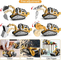 HKM-470867 4 in 1 Diecast Metal Truck Construction Machinery Toy Set for Kids, 1:32 Scale Friction Vehicles