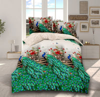 HKM-470867 Brushed 3D Four-Piece Bedding Set with Floral Design in Polyester Fiber