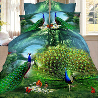 HKM-470867 Brushed 3D Four-Piece Bedding Set with Floral Design in Polyester Fiber