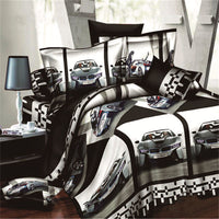 HKM-470867 Brushed 3D Four-Piece Bedding Set with Floral Design in Polyester Fiber