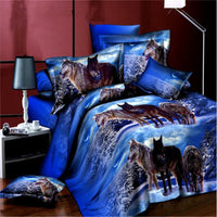 HKM-470867 Brushed 3D Four-Piece Bedding Set with Floral Design in Polyester Fiber