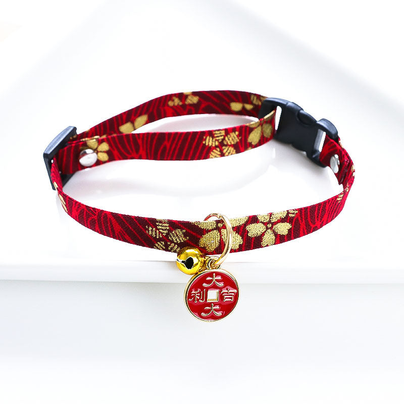 HKM-470931 Adjustable Pet Collar with Cat and Dog Bell in Various Colors