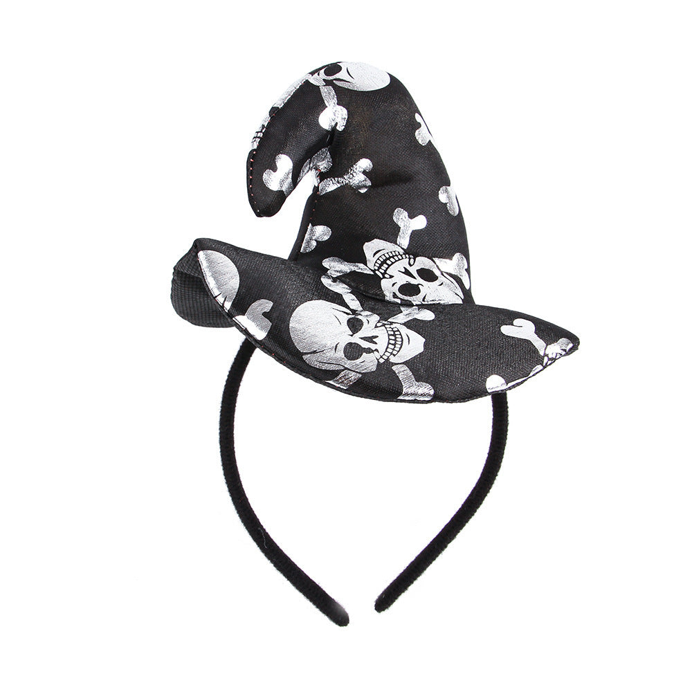HKM-470931 Halloween Pet Headdress Headband - Flannel with Sequins and Small Balls in Black, Yellow, Green