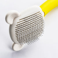 HKM-470995 Pet Floating Comb Brush for Dogs - Yellow and Blue ABS Hair Removal Tool