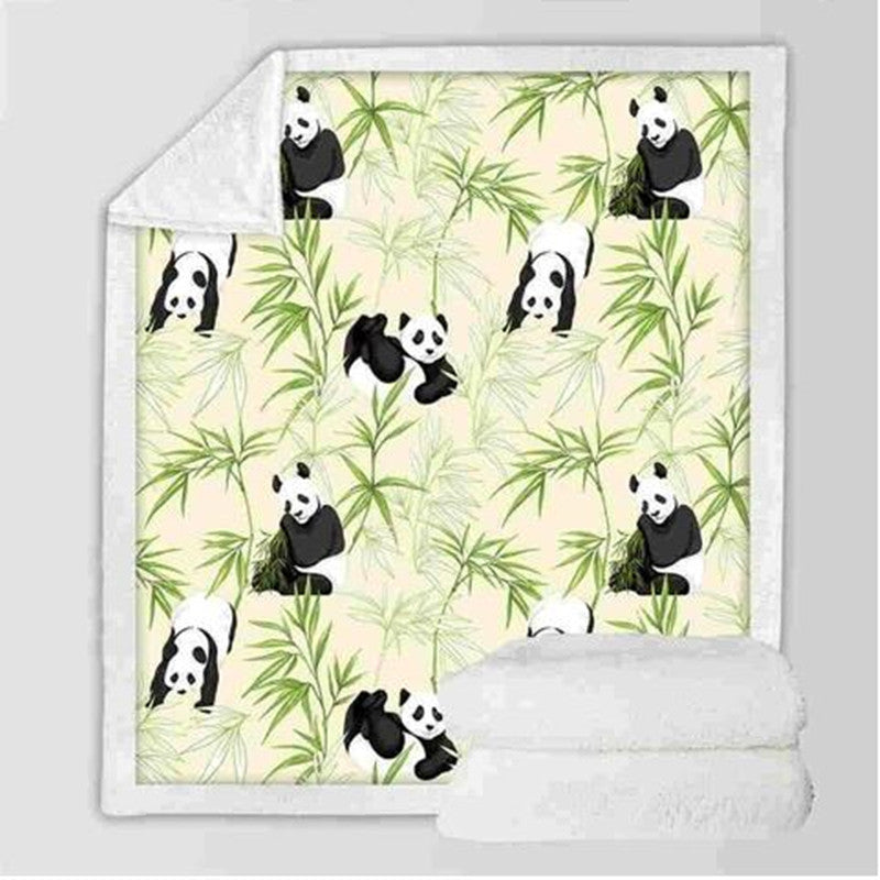 HKM-471059 Cozy Panda Series Flannel Blanket for Ultimate Comfort