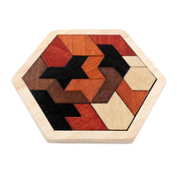 HKM-471059 Wooden Geometry Tangram Puzzle - Educational Brain Teaser Toy for Kids Ages 2 to 14