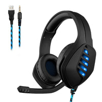 HKM-471123 Universal USB + 3.5mm Wired Gaming Headset with Adapter Cable