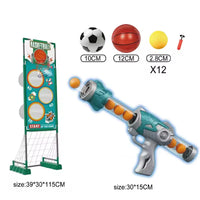 HKM-471315 3-in-1 Outdoor Sports Target Game with Soft Balls and Launchers for Kids