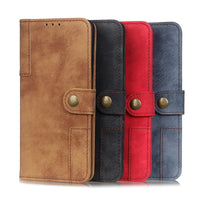 HKM-471315 ASUS Zenfone 7 Leather Wallet Case with Copper Buckle and Antelope Pattern - Available in Black, Red, Blue, Brown