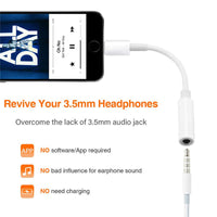 HKM-471443 3.5mm Audio Adapter Cable for iPhone - Connect to Wired Earphones
