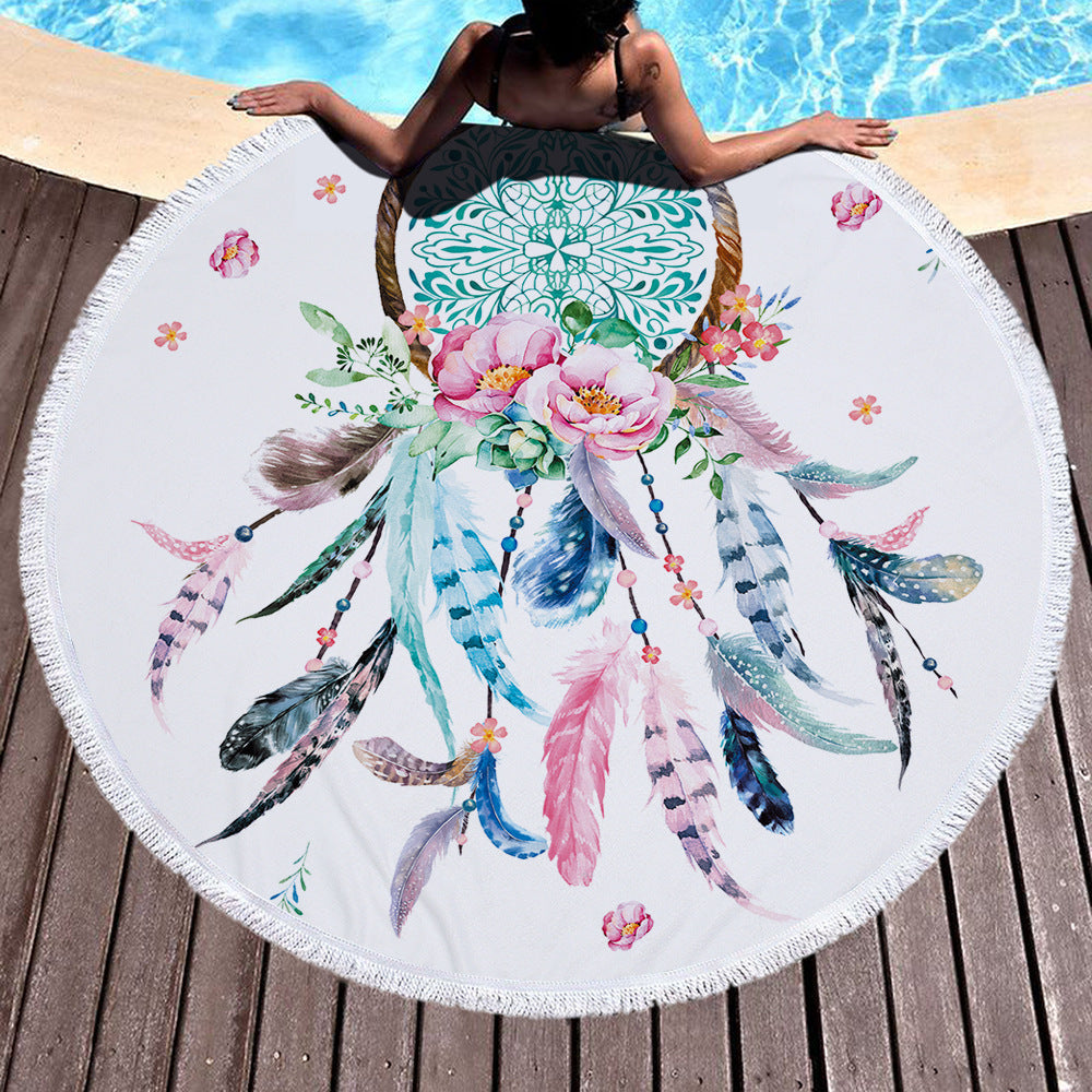 HKM-471443 Microfiber Beach Towel - Lightweight, Quick-Drying Polyester - Available in 12 Stylish Designs