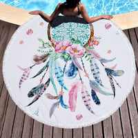 HKM-471443 Microfiber Beach Towel - Lightweight, Quick-Drying Polyester - Available in 12 Stylish Designs