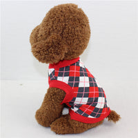 HKM-471507 Cotton Casual Vest for Dog and Cat Lovers in Red/Black or Blue/White Grid Patterns