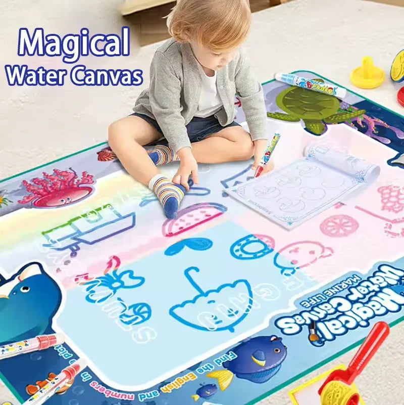 HKM-471635 Super Large Water Canvas Drawing Set for Kids - Reusable Color Graffiti Pad 80x60 CM