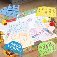 HKM-471635 Super Large Water Canvas Drawing Set for Kids - Reusable Color Graffiti Pad 80x60 CM